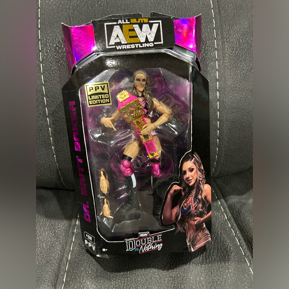 AEW Britt Baker - Target exc; DON PPV! *DAMAGED packaging* Complete with belt!
